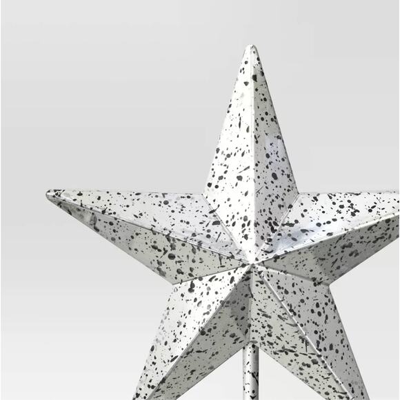 Lit Faux Mercury Glass Star Christmas Tree Topper Silver 10" Holiday Light Up - Picture 7 of 9